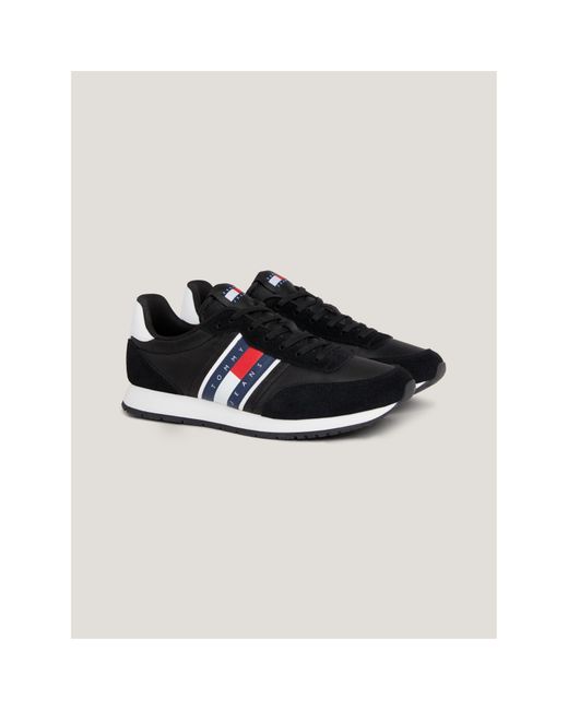 Tommy Hilfiger Black Runner Casual Ess Trainers for men