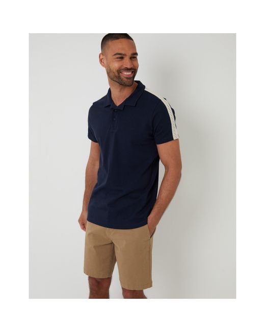 Threadbare Blue Kirkby Short-Sleeve Polo Shirt for men