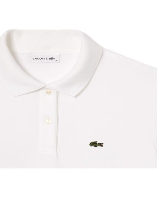 Lacoste White Ef7767 Collared Neck Knee Length T-Shirt Dress