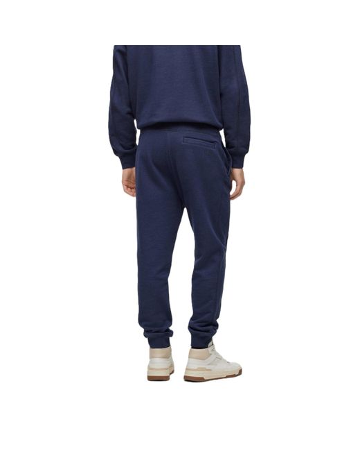 Boss Blue Seglitchstitch Closed Hem Fleece Joggers for men