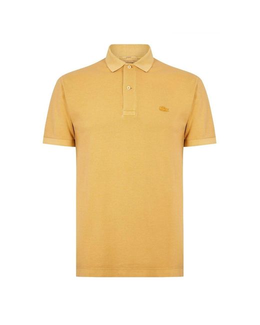 Lacoste Yellow Tonal Short Sleeve Polo Shirt for men