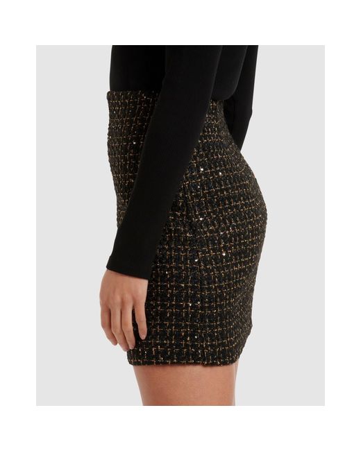 Forever New Black Lara Boucle Mini Skirt