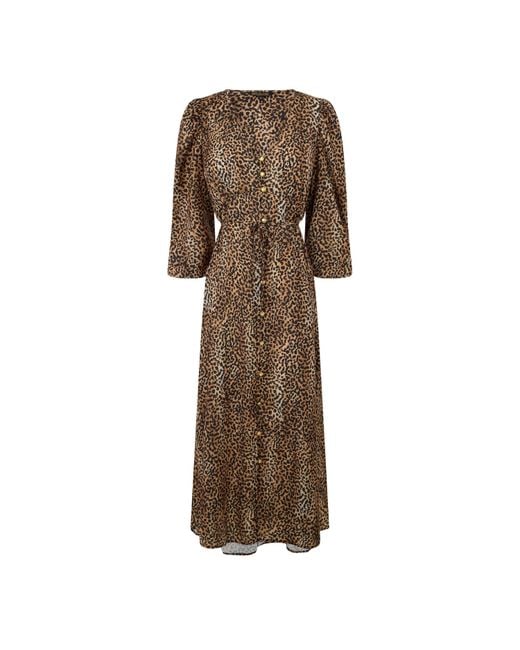 Biba Brown Button Through Dress
