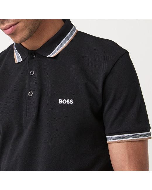 Boss Black Paddy Polo Shirt With Contrast Tipping for men