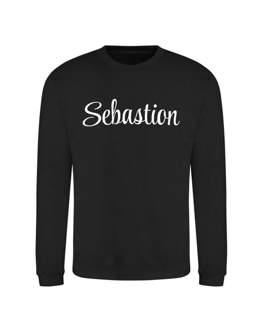 AWD Black Adults Cotton Long Sleeve Crew Sweatshirt