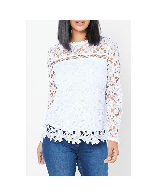 Studio White Occasion Long Sleeve Lace Top