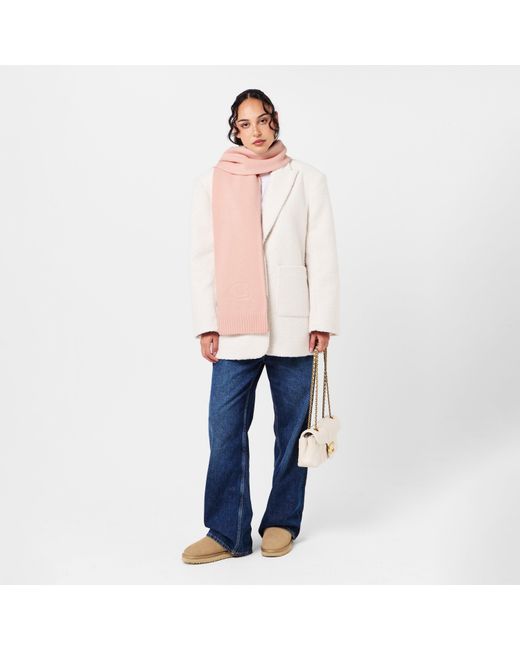 COACH Pink Embossed Knit Muffler
