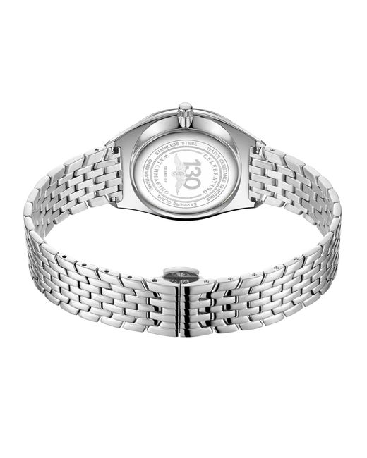 Rotary Metallic Ultra Slim Dial Ss Bracelet Wat for men