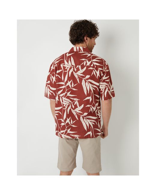 Threadbare Red Short-Sleeve Patterned Shirt for men