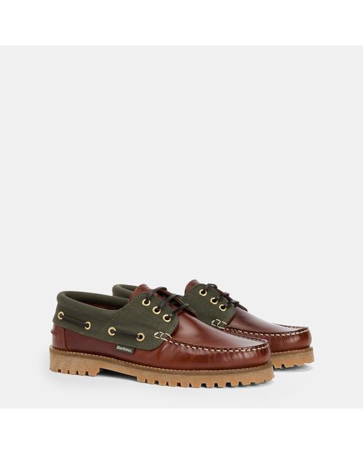 Barbour Brown Deck Boat Shoes for men