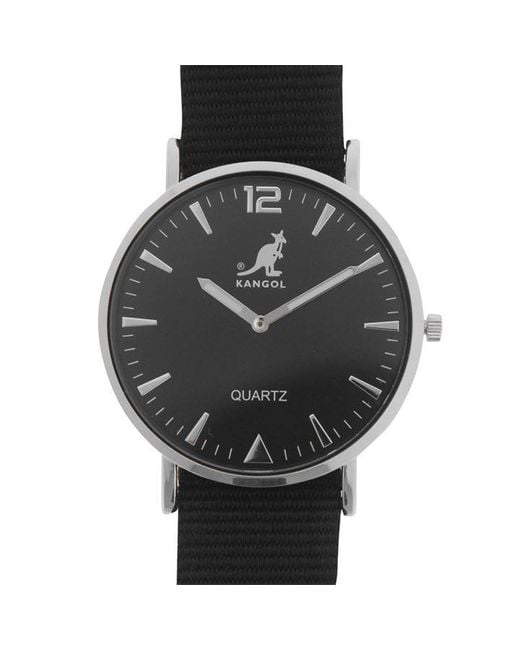 Kangol Black Quartz Stitched Strap Watch for men