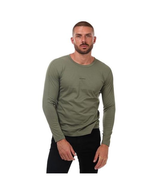 C P Company Green 70/2 Mercerized Long Sleeve T-shirt for men