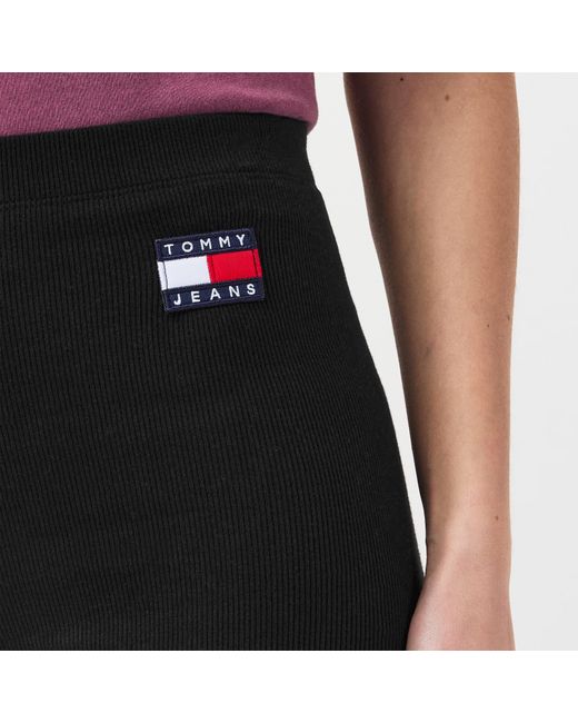 Tommy Hilfiger Black Ribbed Badge Cycling Shorts