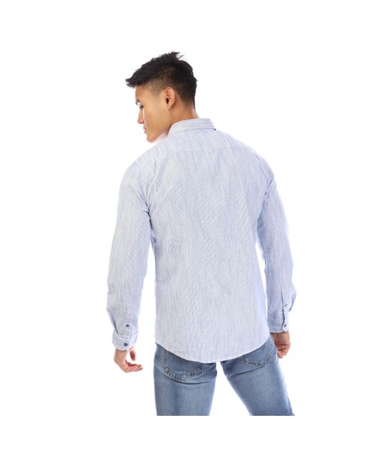 Peter Werth Blue W Mallett Long Sleeve Plain Shirt for men