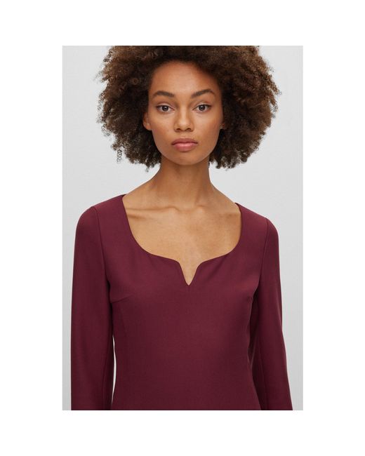 Boss Purple Dihera1 Wrap Dress