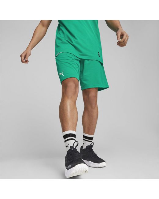 PUMA Green Hoops Team Practice Basketball Shorts for men