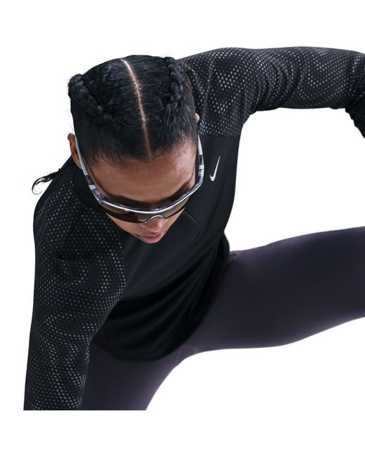 Nike Black T Flash Long Sleeve Running T-Shirt