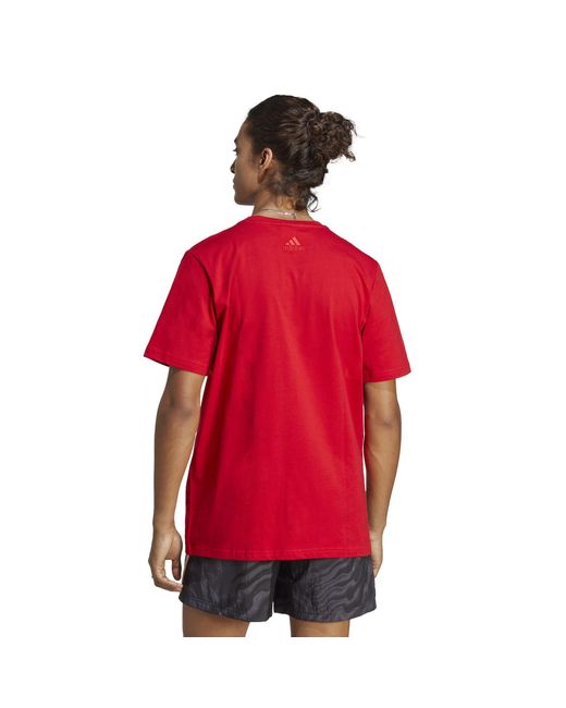 Adidas Red Graphic Logo T-Shirt for men