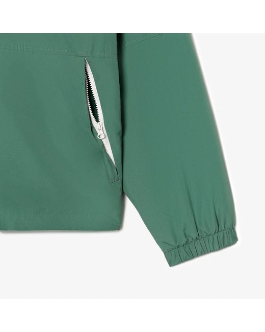 Lacoste Green Detachable Hood Water-Repellent Jacket for men