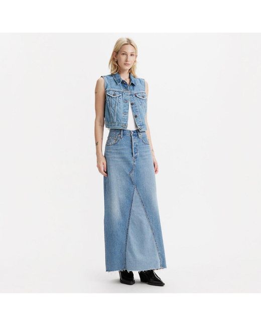 Levi's Blue Iconic Long Denim Skirt