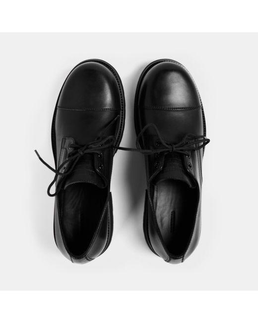 Balenciaga Black Leather Derby Shoes for men
