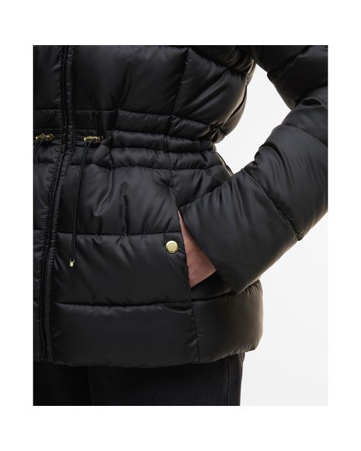 Barbour Black Cher Detachable Hood Long Sleeve Medium Puffer Jacket