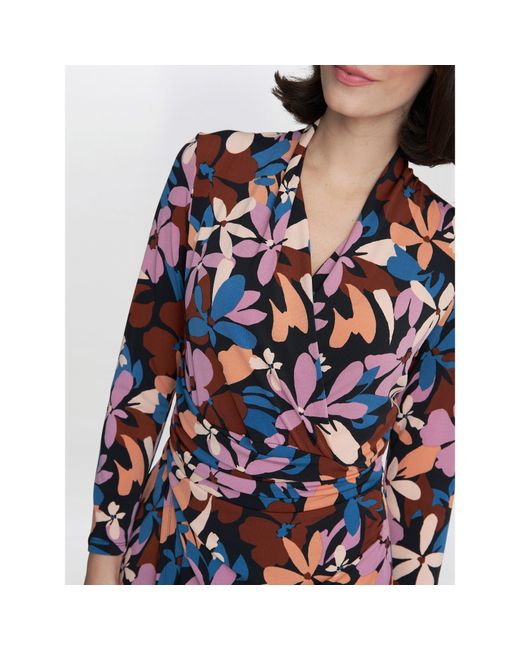 Gina Bacconi Blue Isobel Jersey Wrap Dress