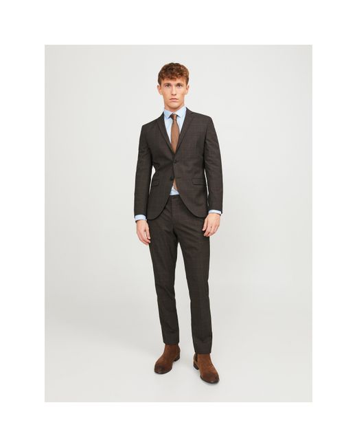 Jack & Jones Gray Checkered Blazer for men