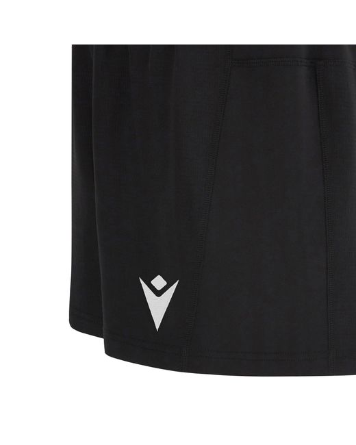 MACRON Black Wales Rugby Training Shorts 2024 Adults for men