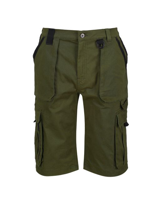 Regatta Green Utility Reinforced Multi-Pocket Work Shorts for men