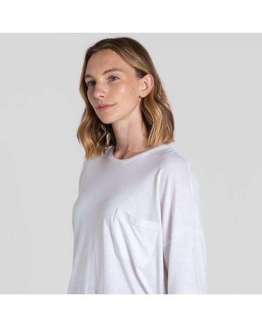 Craghoppers White Emere Long Sleeve T-Shirt