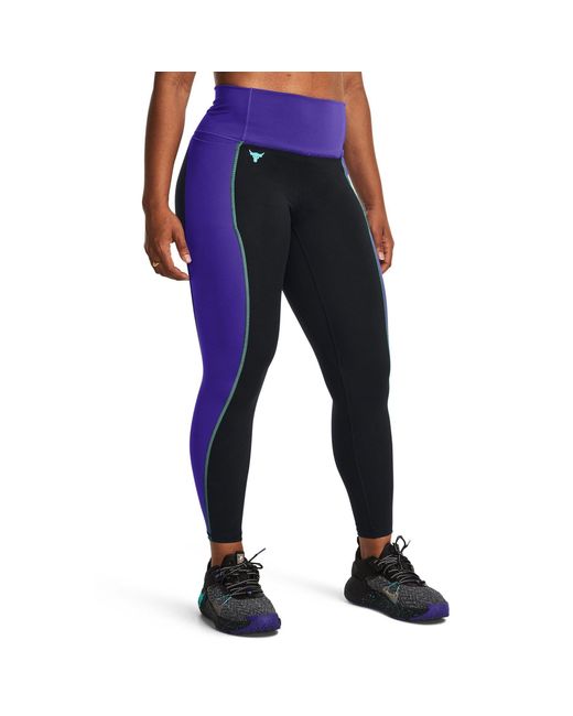 Under Armour Blue Project Rock Colourblock Ankle Gym Leggings