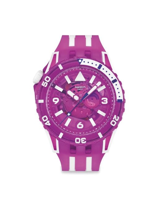Swatch Purple Scubaqua Analogue Quartz Watch for men