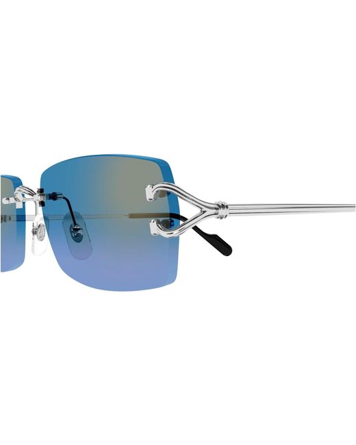 Cartier Blue Rectangle Sunglasses for men