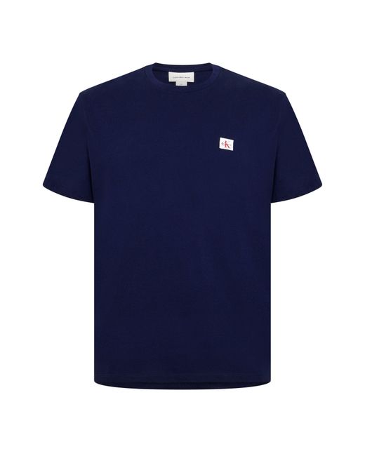 Calvin Klein Blue Ckj Woven Box Regular Fit T-Shirt for men