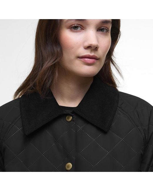 Barbour Black Anise Corduroy Collar Short Sleeve Quilted Jacket