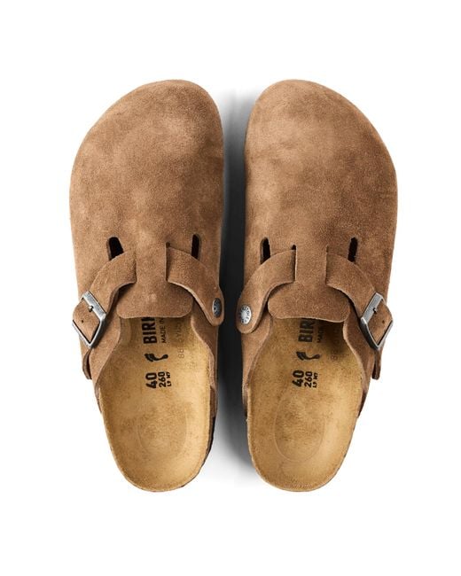 Birkenstock Brown Boston Suede Flat Sandals