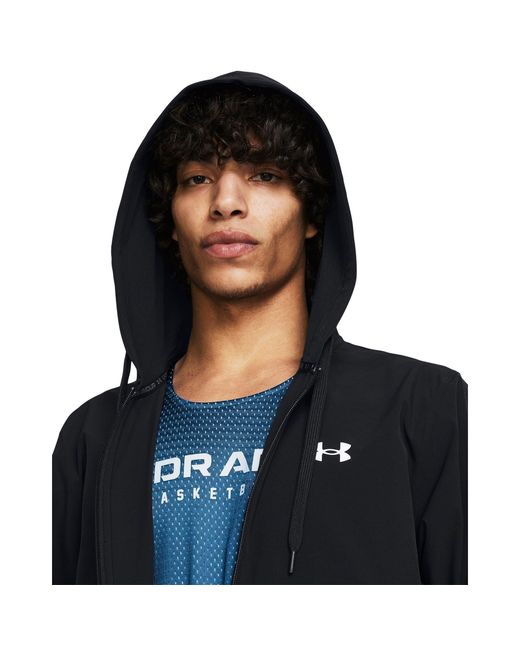 Under Armour Blue Baseline Woven Performance Hoodie for men