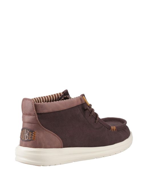 HeyDude Brown Wally Mid Gripr Boots for men