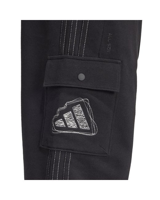 Adidas Black All Szn French Terry Graphic Seasonal Jogging Bottoms for men
