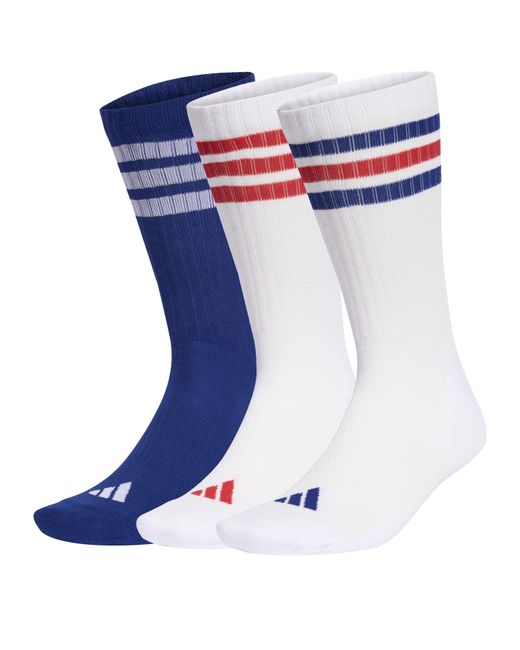 Adidas Blue 3-Pack Crew Socks Adults