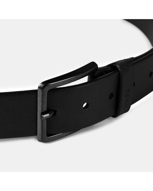 HUGO Black Gionio Leather Belt for men