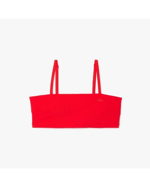 Lacoste Red Quick Dry Uv Protect Technical Bralette