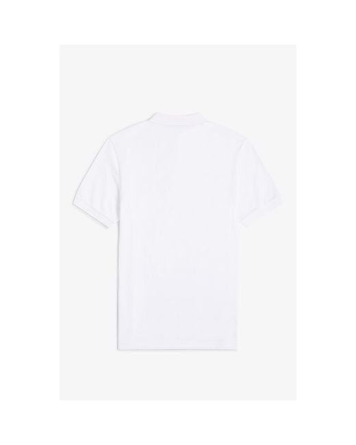 Fred Perry White Plain Polo Shirt for men