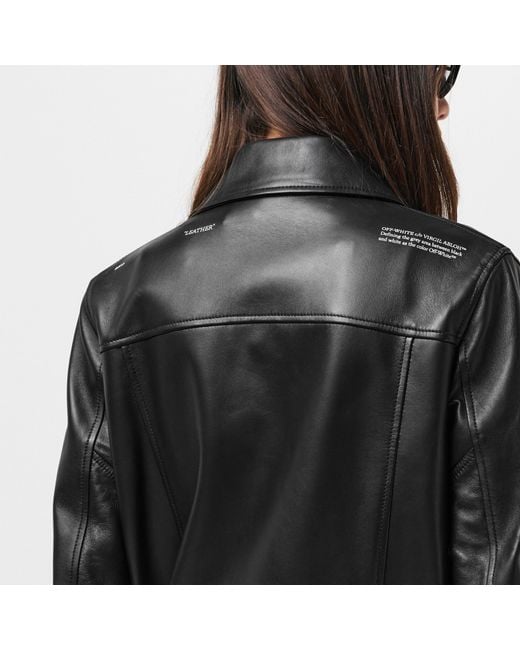 Off-White c/o Virgil Abloh Black Oversized Leather Jacket
