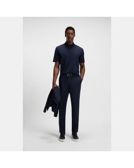 Boss Blue H-Parris 102 Mercerised Cotton Polo Shirt for men