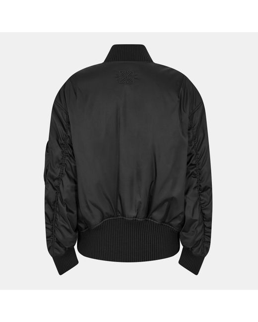 Off-White c/o Virgil Abloh Black Patterned Relaxed Fit Bomber Jacket
