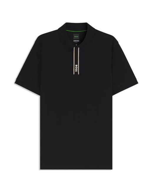 Boss Black Short Sleeve Polo Top With Logo Detail for men