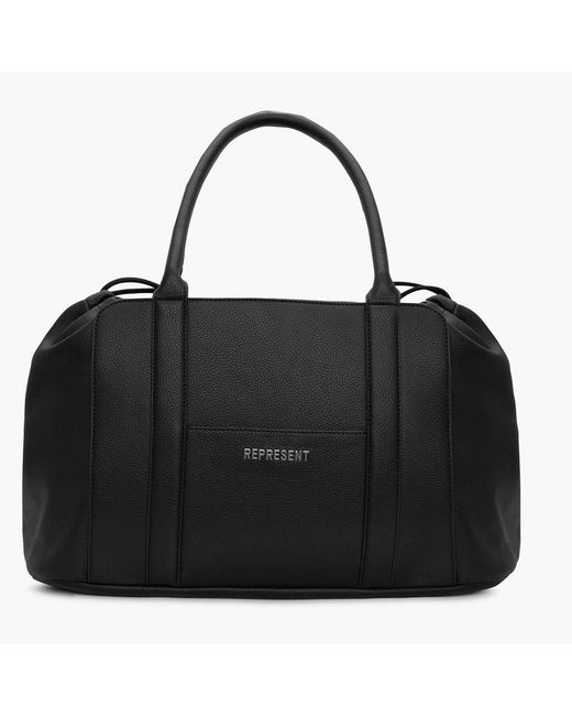 Represent Black Leather Holdall for men