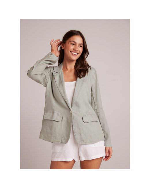Bella Dahl Gray Easy Lightweight Relaxed Fit Blazer